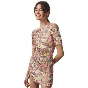 DRESS THE POPULATION Maddox Floral Sequin Mini Dress Pink XS
